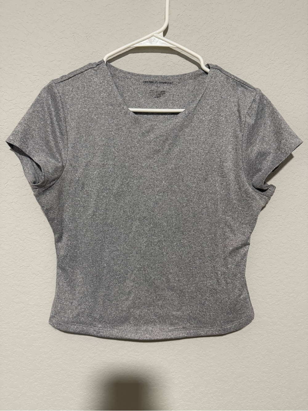 Relaxed Gray Short-Sleeve V-Neck Tee NWOT size L